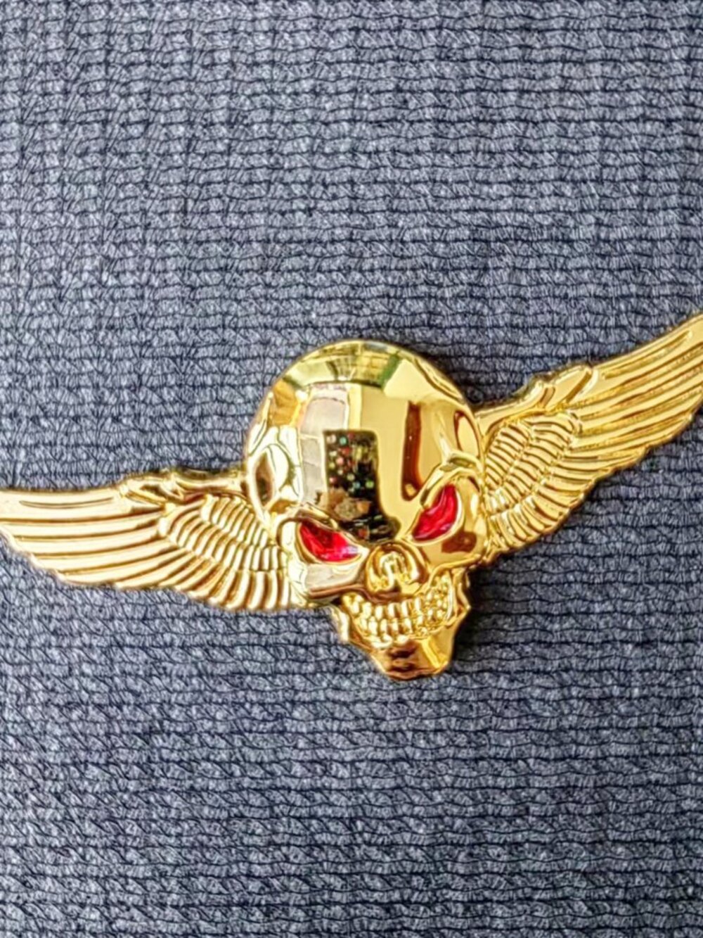 Golden Harley Davidson Metal Skull with Wings Emblem Badge 7*3.2CM Decal